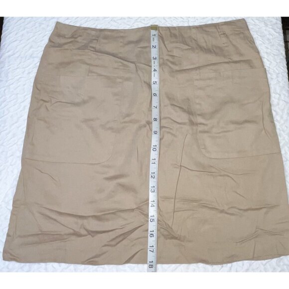 Forever 21 Womens Tan Skirt Above Knee Pockets Zipper LARGE - Picture 2 of 2
